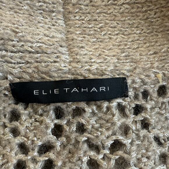 Elie Tahari Cardigan Sweater Women One size Knit Designer Neutral Minimalistic - Picture 3 of 7